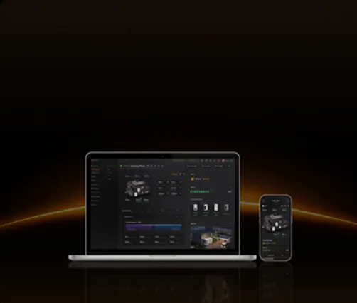 SolisCloud-app op laptop en smartphone